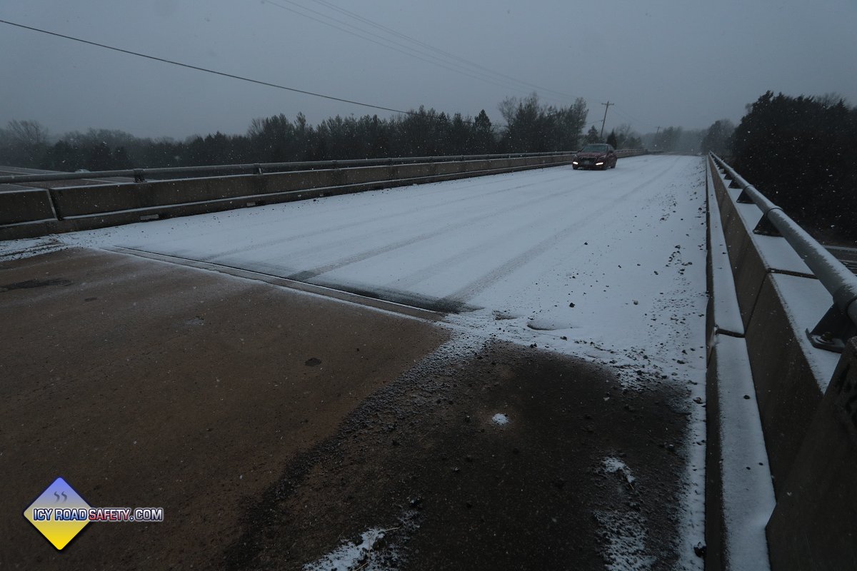 Icy bridge in Kanawha County, West Virginia