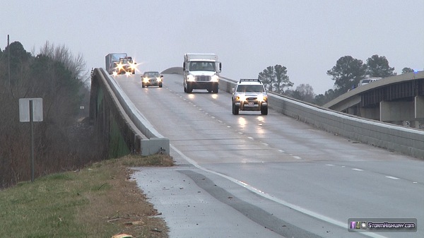 Icy bridge in Prattville/Montgomery Alabama