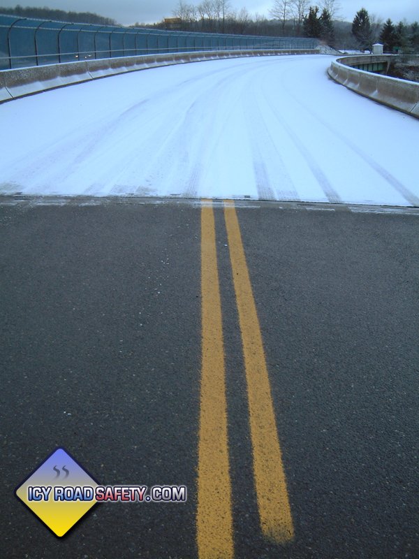 Icy bridge in Beckley, West Virginia