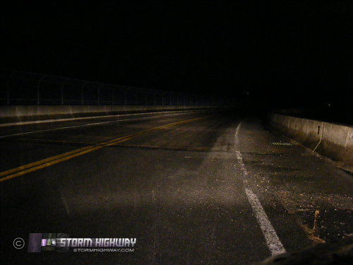 Black ice on bridge